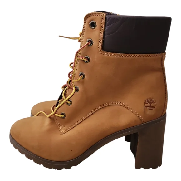 Timberland Women’s Allington Mid Lace-Up Boots Size 8 | Black Suede Heeled Ankle - Picture 3 of 8